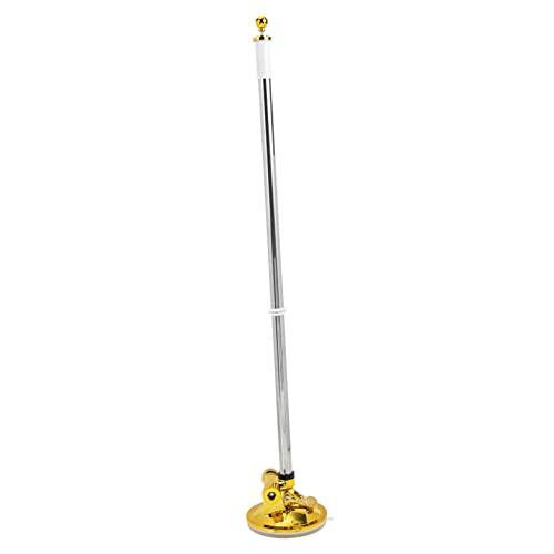 HEMOTON Nailfreier Fahnenmast mit Saugnapf Universeller Flaggenhalter für Transportmittel Einfache ohne Goldfarbener Sockel für Events von HEMOTON