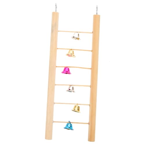 HEMOTON Natürliches Holz Papageien Kletterleiter mit Glocken Hängende Vogelspielleiter für Wellensittiche Nymphensittiche und Kleine Papageien Sicherer Käfig Kletterspaß HEMOTON Natürliches Holz Papageien Kletterleiter mit Glocken Hängende Vogelspielleiter für Wellensittiche Nymphensittiche und Kleine Papageien Sicherer Käfig Kletterspaß von HEMOTON