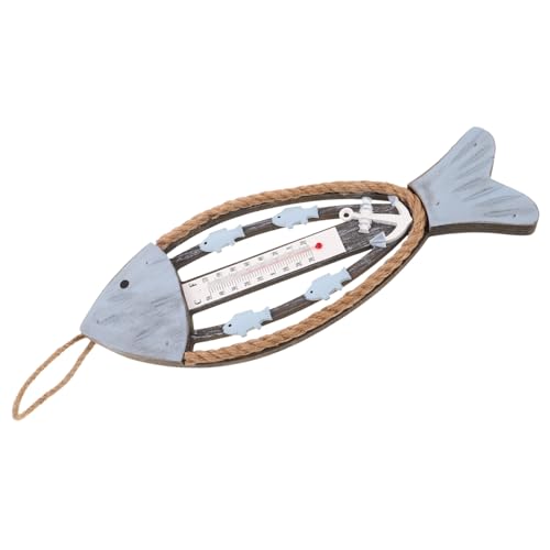 HEMOTON Nautisches Fisch-wandthermometer Fischknochen Form Skulptur Temperaturmesser für Garten Terrasse Flur Hotel Küstenstil Wanddeko von HEMOTON