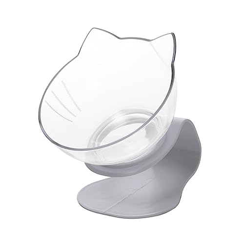 HEMOTON Neigbarer Futternapf mit Katzenohr Design rutschfeste Bruchsichere Schutz Schüssel für Katzen Ergonomisch Geneigt für Bequemes Fressen und Trinken Kreatives Zubehör für von HEMOTON