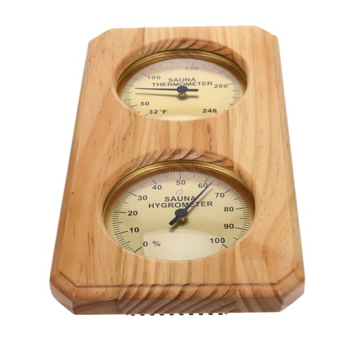 HEMOTON Sauna Raum Thermometer aus und Metall Langlebiges Hygrometer mit Temperatur Feuchtigkeitsanzeige Hitzebeständig für Sauna Schwimmbad Innen Außenbereich Geeignet von HEMOTON