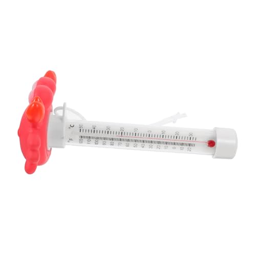HEMOTON Schwimmendes Poolthermometer mit Schnur Präzise Temperaturmessung für Schwimmbad Badewanne und Teich Rotes Design Celsius und Fahrenheit Ablesbar Leicht und Handlich von HEMOTON