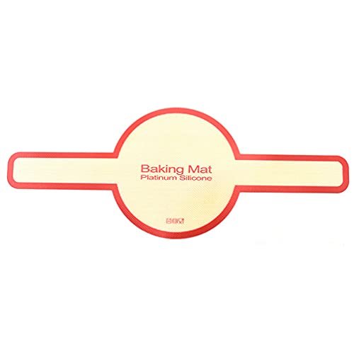Silikon-Backmatte für Oven Brot Backunterlage mit langen Griffen, wiederverwendbare Pergamentpapier, einfacher zu übertragen, antihaftbeschichtet, Backform für Teig, Brot, Backen, Rot von HEMOTON