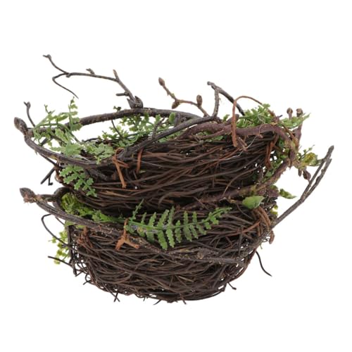 HEMOTON Simuliertes Vogelnest Deko Rundes Nistplatz Ornament Kreatives Design Feine Verarbeitung Für Garten Fenster Osterdeko Wohnaccessoire von HEMOTON