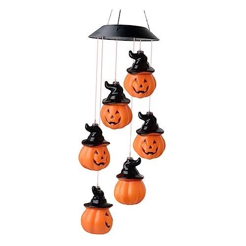 HEMOTON Solar Windspiel Gartenlampe mit LED Pumpkin Bunte Farbverlauf Solarleuchte Automatische Aufladung Wetterfeste Solarlampe für Außenbereich Halloween Gartendekoration HEMOTON Solar Windspiel Gartenlampe mit LED Pumpkin Bunte Farbverlauf Solarleuchte Automatische Aufladung Wetterfeste Solarlampe für Außenbereich Halloween Gartendekoration von HEMOTON