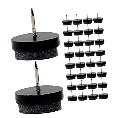 HEMOTON 50 Stück Möbel Filz Pads Stuhlgleiter Anti Scratch Für Holz Und Teppichböden rutschfest Selbstklebend 28mm Schwarz Für Tische Und Stühle von HEMOTON
