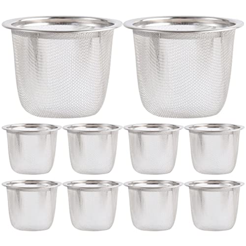 HEMOTON Tee-Ei und Kaffee aus Edelstahl 10 Stück Filter für Ersatz Tee-Ersatz platterer feinmaschiger Teetrichter Kaffeehersteller Filter für Teekannen Tassen Tassen von HEMOTON