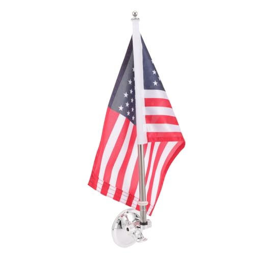 HEMOTON Verstellbare Saugnapf Fahnenstangenhalterung für Auto Stabile Halterung für US Flagge Wetterfester Sicherer Fahnenmast Halter für Fahrzeug Motorrad Geländewagen Einfach zu von HEMOTON