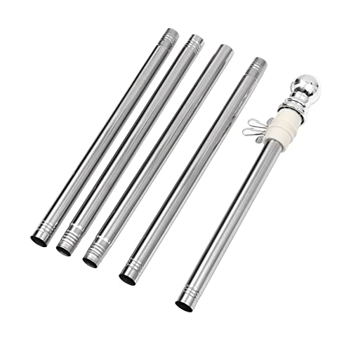 HEMOTON Wandhalterung Spinning Fahnenmast Fuß Verstellbare Fahnenstange für Garten und Terrasse Rostfrei Einfache Rotierender Fahnenpol von HEMOTON