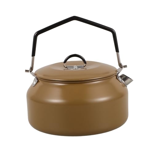 HEMOTON Wasserkocher für Camping Tragbarer Teekessel für Outdoor Aktivitäten Leichter Kompakter Wasserbehälter Khaki für Tee Kaffee und von HEMOTON