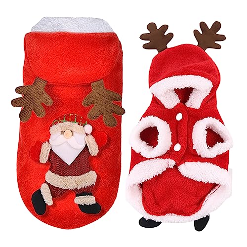 HEMOTON Weihnachtliches Hundemantel Flanell Welpen Kapuzenjacke Zwei Bein Kostüm Warm Komfortabel S Brust Rücken Festliche Haustierbekleidung für Kleine Hunde Katzen HEMOTON Weihnachtliches Hundemantel Flanell Welpen Kapuzenjacke Zwei Bein Kostüm Warm Komfortabel S Brust Rücken Festliche Haustierbekleidung für Kleine Hunde Katzen von HEMOTON
