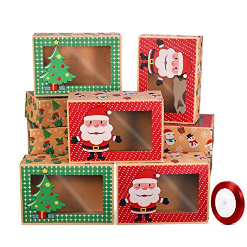 Hemoton 12Pcs Weihnachten Cupcake Boxen Pappe Keksdose Bäckerei Paket Papierboxen für Party Zugunsten Muffin Kekse Bonbons von HEMOTON