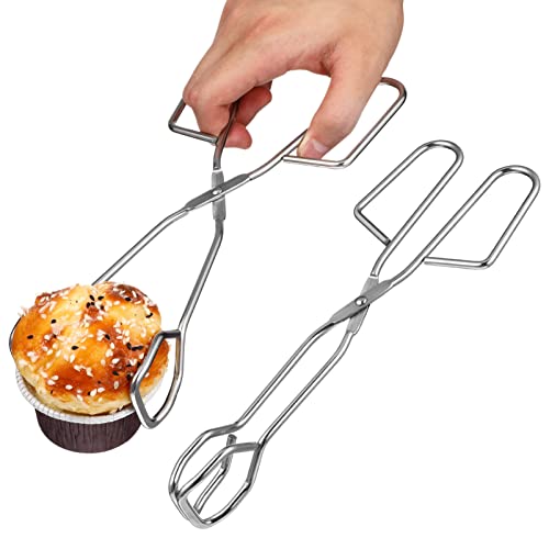 Hemoton 2 Stück Edelstahl Lebensmittelzange Schere Kochzange Brot Lebensmittelclips Grillzange für Die Küche Camping im Freien (Silber) von HEMOTON