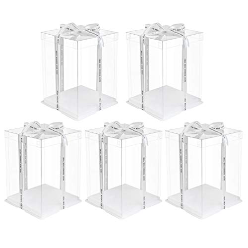 Hemoton 5pcs Kuchen Transportbox Transparent Kuchenschachtel Tortenbox 8 Zoll 25CM OHNE Bänder Hochzeit Geburtstag Torten Kuchen Dessert Geschenk Transportbehälter Bäckerei Verpackungsboxen von HEMOTON