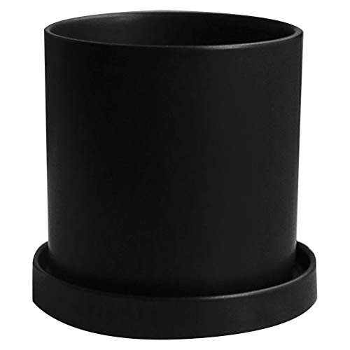 HEMOTON 1satz Mini Keramik Blumentöpfe Schwarze Matte Töpfe Mit Untersetzer Für Sukkulenten Und Cactus Dekoration Für Garten Küche Und Büro Mittelgröße Stilvoll Und Elegant von HEMOTON