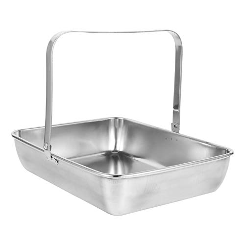 Hemoton Serviettenhalter Baking Tray Metall mit Henkel Edelstahl Handtuchregal Kosmetik Bräter Edelstahl Schmuck Organizer Butterdose Snack Tee Schlüssel Brett Kerzen Teller Serviettenspender 20x25CM von HEMOTON