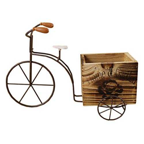 Kasten Stehender Pflanzer Aus Metall Vintage Blumentopf Sukkulente Behältervase Mini-container Bauernholz Pflanzer Fahrrad Pflanzer Halter Gartenwagen Stifthalter Ländlich Hölzern von HEMOTON