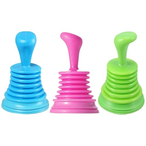 Spülbecken- und Ablaufstößel für Küchenspülen, Badezimmer, Duschen und Badewannen, kleines und starkes Design mit großem Blasebalg, zufällige Farbe, 3 Stück Spülbecken- und Ablaufstößel für Küchenspülen, Badezimmer, Duschen und Badewannen, kleines und starkes Design mit großem Blasebalg, zufällige Farbe, 3 Stück von HEMOTON