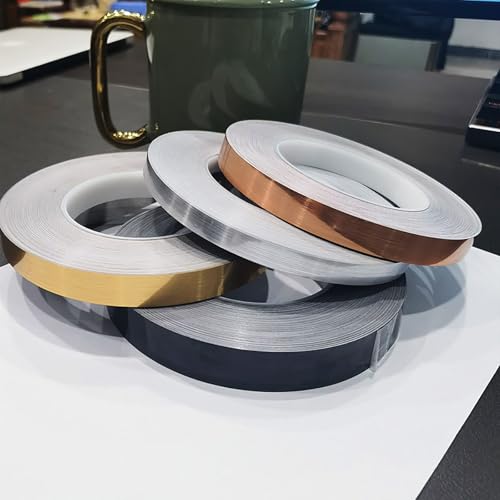 HENANCXF 50 M (164,04 Fuß) Bodenfliesen Gold Folienlinien Metallized Spiegelband, Selbstklebende Bodenaufkleber Versiegelungsband Für Küchenbad Wandspiegelschrank(Size:1.5cm,Color:Glossy Black) von HENANCXF