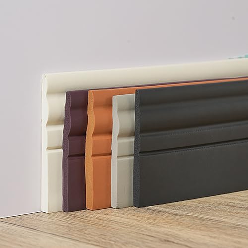 HENANCXF 5M(16.4FT) Flexibles Sockelleisten-Profil Selbstklebend, Wand Eckenschutz, Kantenschutz für Wände, Fenster, Tische, Fliesenspiegel, DIY Heimdekoration(Size:9.8cm,Color:mit Gold) von HENANCXF