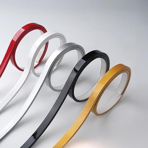 HENANCXF 5M (16,4 Fuß) Flexibles Klebeprofil für Wände, Selbstklebende Spiegelumrandung, Kantenschutzleiste für Wand, Decke, Boden, Schrank und Fliesenrand(Size:8mm,Color:Weiß) von HENANCXF
