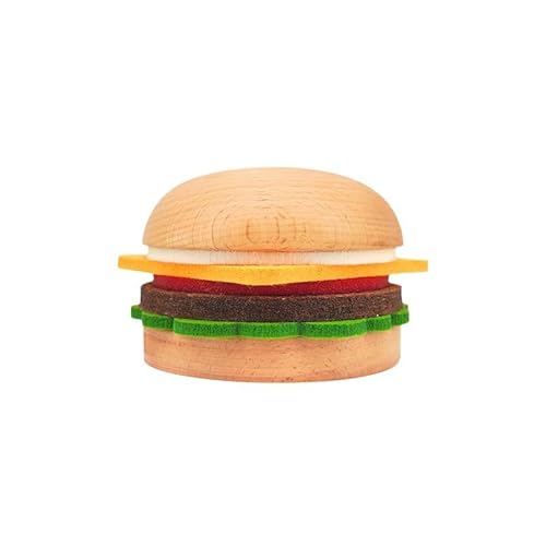 HENANCXF Gourmet Burger Untersetzer-Set - 5 Filzuntersetzer & 2 Eichenhalter (Super Saugfähig) | Lustige Fake-Food Deko für Familienfeiern & Partys von HENANCXF