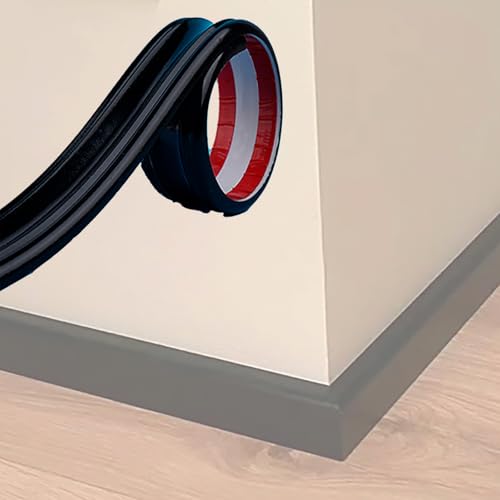 HENANCXF Schwarze Selbstklebende Flexible Dekorleiste 5M (16.4FT), 3D Wandstickerei Deko, für Fliesenkanten, Küchenrückwand, Spiegelrahmen - Einfache Montage(Size:6.5cm,Color:schwarz) von HENANCXF