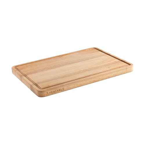 HENCKELS by ZWILLING Cutting Board Schneidbrett aus Holz, 40 x 27,5 x 2,5 cm, Saftrille, beidseitig nutzbar von HENCKELS by ZWILLING
