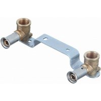 Wandhalterung zwei Wandleuchten Messing Mehrschicht Pressfitting - Innengewinde 1/2 - Ø16 mm - 28PV-16041604-1 - Henco von HENCO