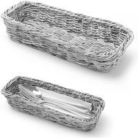 Besteckkorb für Gabeln, Messer, Löffel grau meliert 270x100x45 mm - Hendi 426081 von HENDI