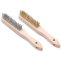 Drahtbürsten-Set aus Messing und Edelstahl - 2 Stk., 2 Stk., (L)290mm - Hendi von HENDI