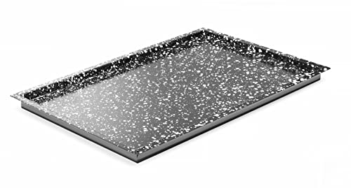 HENDI Backblech, CONVECTOMAT, breiter Außenrand, gerade Ecken, Antihaftbeschichtung, temperaturbeständig bis 300°C, Ofenblech, Kuchenblech, 600x400x(H)20mm, emaillierter Stahl, Marmoroptik von HENDI