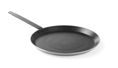 HENDI Crêpes Pfanne, geeignet für alle Herdarten und für den Einsatz in Öfen,Marmor-Antihaftbeschichtung, Pfanne, ø280x(H)25mm, Aluminium von HENDI