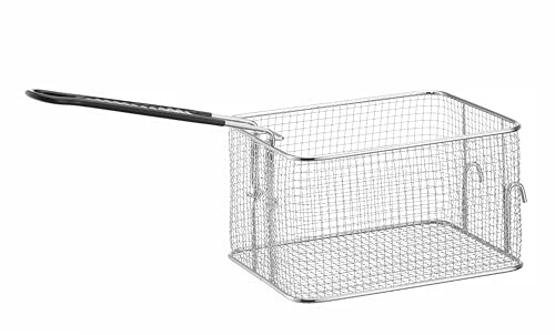 HENDI Frittierkorb, für HENDI Fritteuse (205822 und 205839), hitzebeständiger Griff, Grifflänge: 225mm, 8L, 238x190x(H)140mm, Edelstahl von HENDI