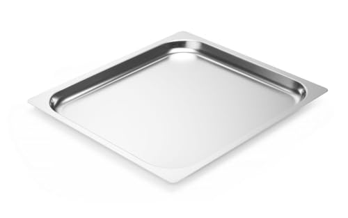 HENDI Gastronorm Tablett, Gastronormbehälter, geeignet zur Verwendung in Öfen, GN 2/3, 354x325x(H)20mm, Edelstahl von HENDI