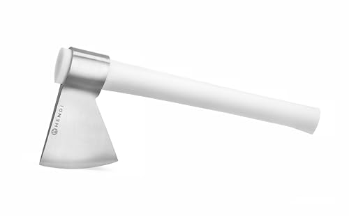 HENDI Hackbeil, für die professionelle Fleischverarbeitung, splitterfreier Griff, extra scharf, Hackbeil, Küchenbeil, Knochenbeil, Hackmesser, Fleischaxt, (L)250mm, Edelstahl, Polyethylen von HENDI