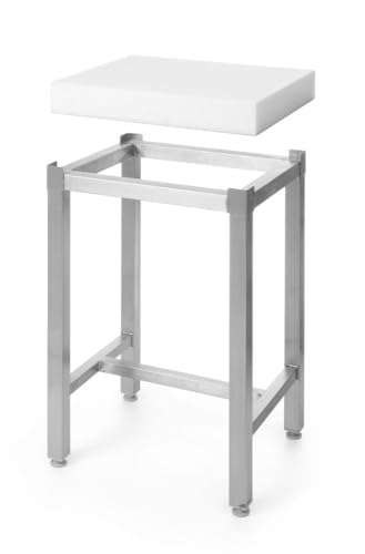 HENDI Hackblock mit Untergestell, aus Polyethylen, 500x400x(H)800mm, Edelstahl von HENDI