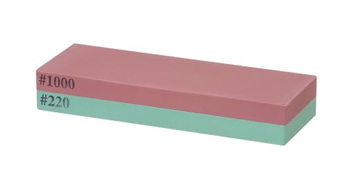 HENDI Japanischer Schleifstein by Naniwa, doppelseitig, Messerschärfer, Schleifstein, Wetstones, Körnung 1000/3000, inklusive Kunststoffbehälter, 185x65x(H)30mm von HENDI