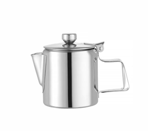 HENDI Kaffee-/Teekanne, mit Klappdeckel, Kaffeekanne, Wasserkessel Tropfwasserkocher, Kaffee, 0,3L, ø74x(H)95mm, Edelstahl von HENDI