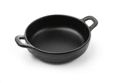 HENDI Mini-Servierschüssel, rund, Little Chef, zum Präsentieren und Servieren von Speisen, nicht für Backofen und Mikrowelle geeignet, Präsentierschüsseln, Schale, 148x112x(H) 36mm, melamin, schwarz von HENDI