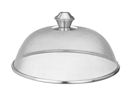 HENDI Netz Lebensmittelabdeckung, zum Schutz von Lebensmitteln, schützt vor Fliegen, feine Masche, Fliegenhaube, Netzabdeckung, Teller abdeckung, ø255x(H)135mm, Edelstahl von HENDI