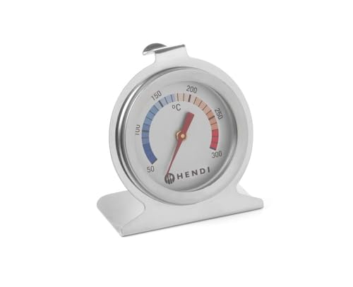 HENDI Ofenthermometer, Bratenthermometer, Fleischthermometer, thermometer, Messbreich 50°C bis 300°C, Graduierung 10°C, ø60x(H)70mm, Edelstahl von HENDI