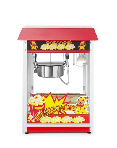 HENDI Popcorn-Maschine, Popcornmaschine, Popcorn Maker, mit Krümelschublade, 230V, 1500W, 560x420x(H)770mm, Aluminium, rot von HENDI