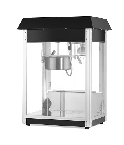 HENDI Popcorn-Maschine, Popcornmaschine, Popcorn Maker, mit Krümelschublade, 230V, 1500W, 560x420x(H)770mm, Aluminium, schwarz von HENDI