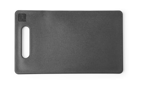 HENDI Schneidbrett Schwarz mit Griff Beidseitig verwendbar 250x150x(H)10mm HDPE black von HENDI