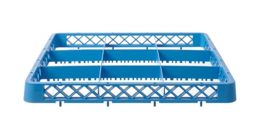 HENDI Spülkorb, Aufsatz für Geschirrspülkorbb, Spülmaschinenkorb, Gläserkorb, für Gläser und Tassen, 9 Fächer, Polypropylen, 500x500x(H)45mm, blau von HENDI