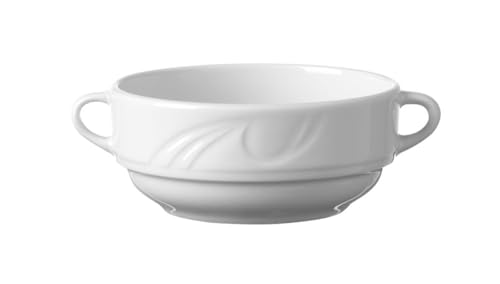HENDI Suppenschale, für HENDI Untertasse 798904, Verstärkte Kanten, Wertige Glasur, Hohe Schlag- und Verschleißfestigkeit, geeignet für Mikrowelle, Geschirrspüler, 380ml, ø120mm, Weißes Hotelporzellan HENDI Suppenschale, für HENDI Untertasse 798904, Verstärkte Kanten, Wertige Glasur, Hohe Schlag- und Verschleißfestigkeit, geeignet für Mikrowelle, Geschirrspüler, 380ml, ø120mm, Weißes Hotelporzellan von HENDI