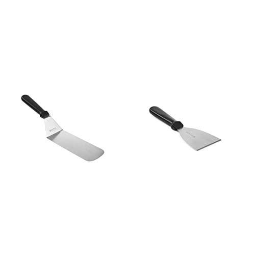 HENDI Wender, flexibel, Klinge: 235mm, 73x380mm, Edelstahl/Polypropylen & Grillspachtel, Spachtel, Winkelpalette, Barbecue-Grillspachtel, Wender, mit Holzgriff, Klinge: 124mm, 80x240mm, Edelstahl von HENDI