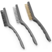 BBQ Grillrost Reinigungsbürste Stahl Nylon Messing SET 3 tlg. Länge 230 mm - Hendi 525531 von HENDI