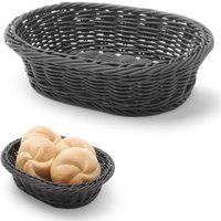 Ovaler Brotkorb aus Polypropylen, schwarz, 250 x 190 x 65 mm – Hendi 426623 von HENDI